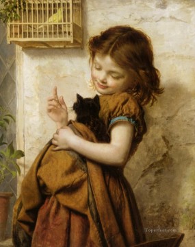 彼女のお気に入りのペット ソフィー・ゲンゲンブレ・アンダーソンの子供 Oil Paintings